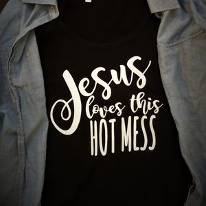 Jesus Loves This Hot Mess Tank Top